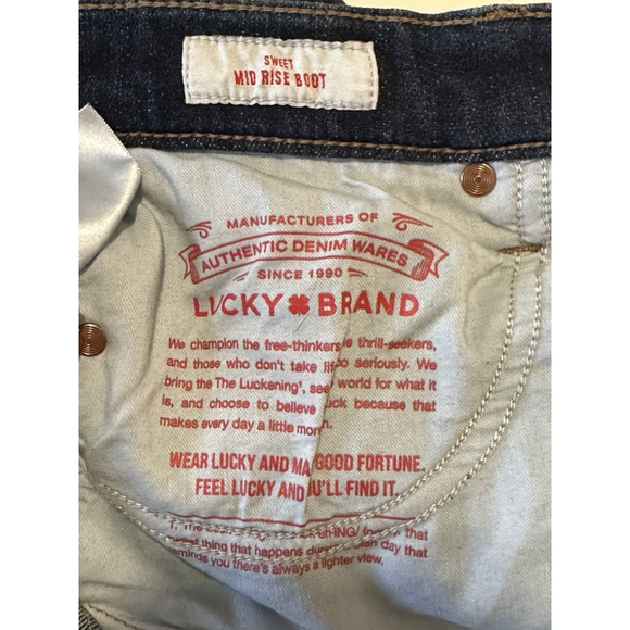 Lucky Brand Jeans Sweet Mid Rise Boot Womens Size 4 / 27 R Blue Western Jeans - Picture 9 of 16